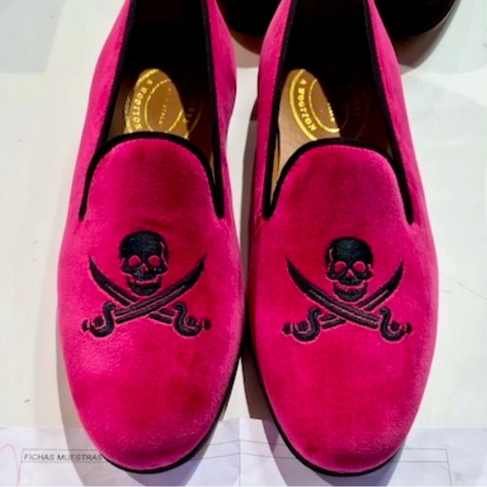Stubbs & Wootton size 12 men’s custom pink and black shoes